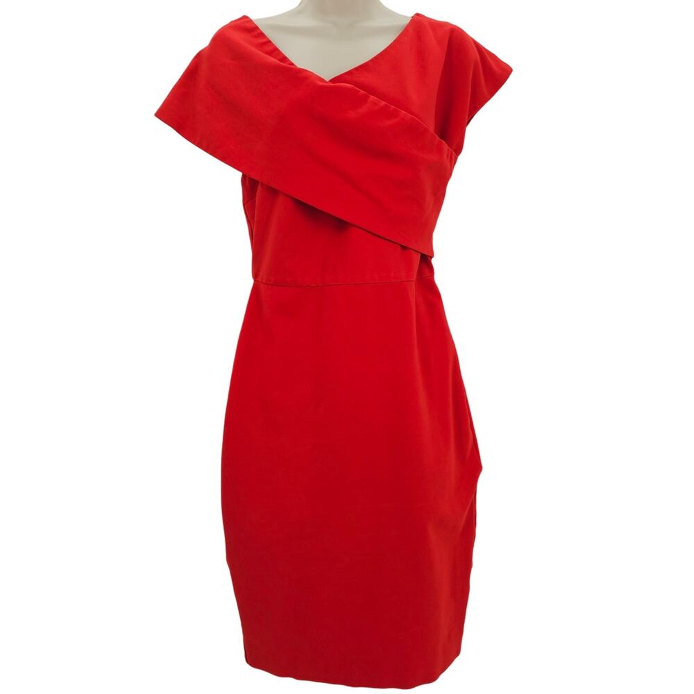 Elliatt Womans size M Red One Shoulder Popover Mini Dress Drop Shoulder Bodycon